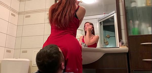  Mistress Sofi in Red Dress Use Chair Slave - Ignore Facesitting Femdom (Preview)